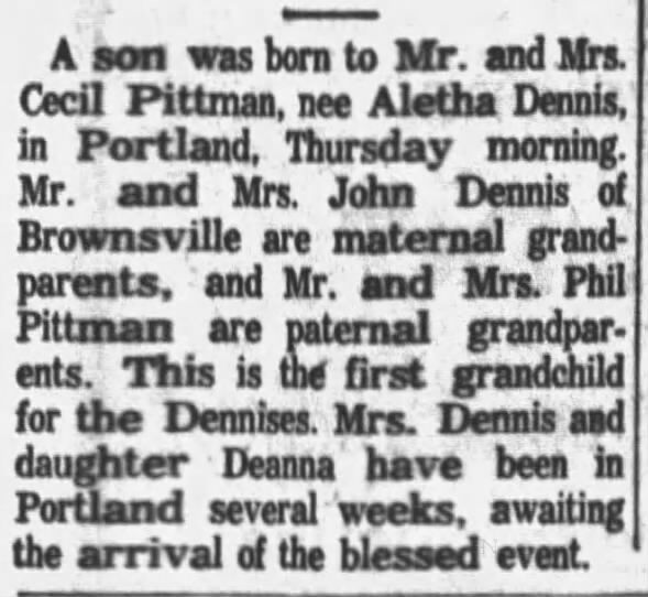 Allen Pittman Birth Announcement